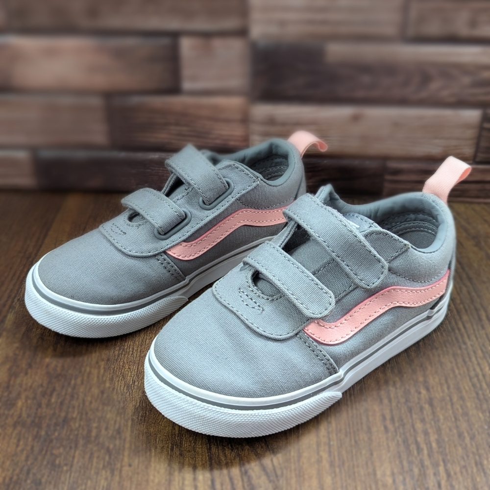 Toddler Old Skool Vans Size 9 Gray & Pink!